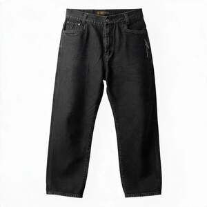 Meoshe Vintage Y2K Jeans Black Denim Hip-Hop Skater Wide Leg Baggy Size 38, NWOT